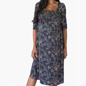 Ingrid and Isabel smocked square neck Maternity Dress